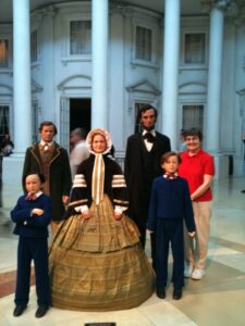 I met the Lincoln family at the Lincoln Museum. These are life-sized statues. Their second son, Edward, had already died.