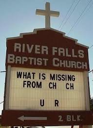 missing from church sign