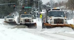 Is there anything more exciting than snowplows plowing in tandem?
