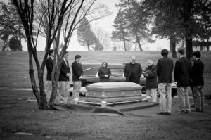 St. Ignatius students serving as pallbearers for a resident of Cleveland.