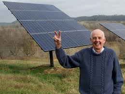 Berry with the solar panels on his farm.